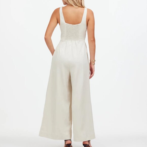 [NWT] Madewell Wide-Leg Tank Jumpsuit in Drapey Twill (Muted Stone) Size: 6 - Picture 5 of 17